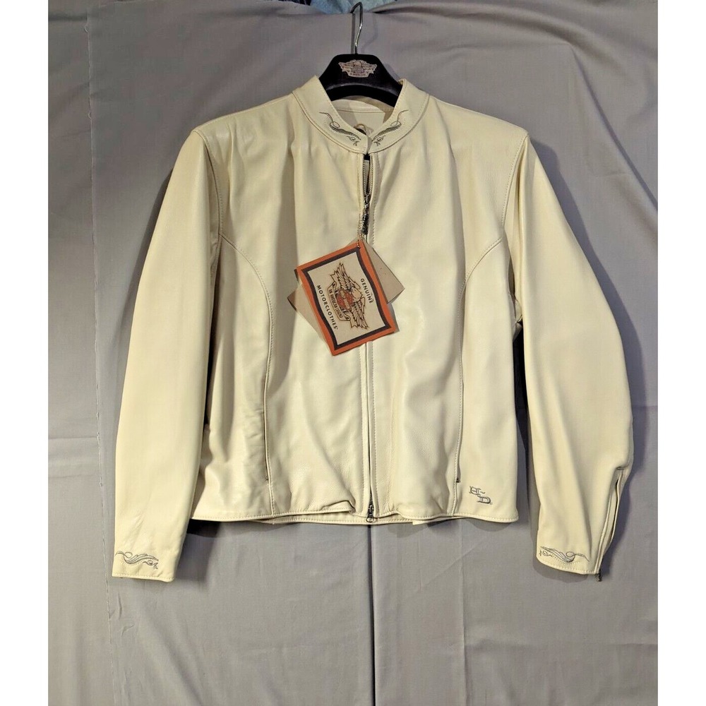 Harley-Davidson Womens White Leather Outpost Jacket XXL 97044-04VW NWT